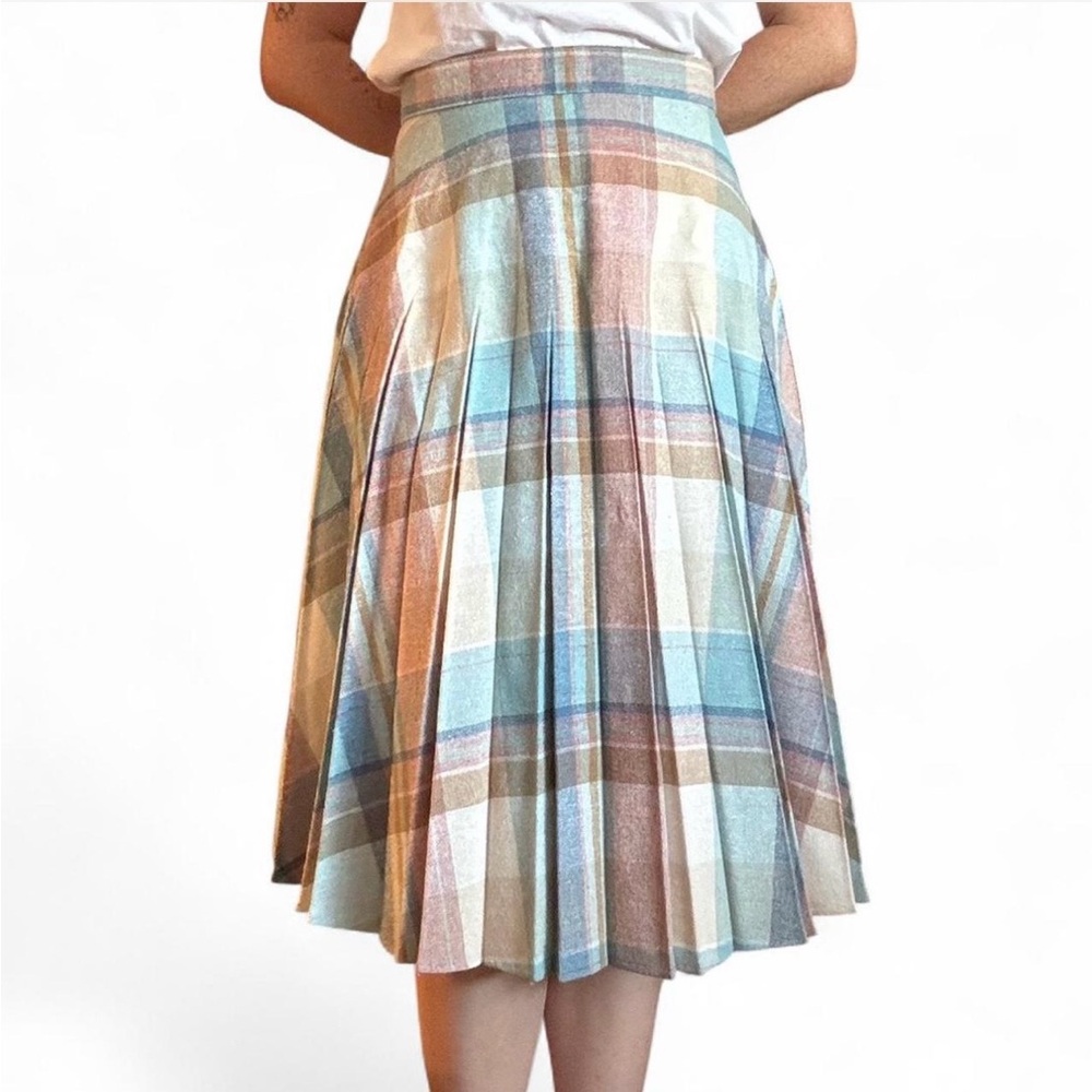 Vintage Wrangler Plaid Pleated Skirt